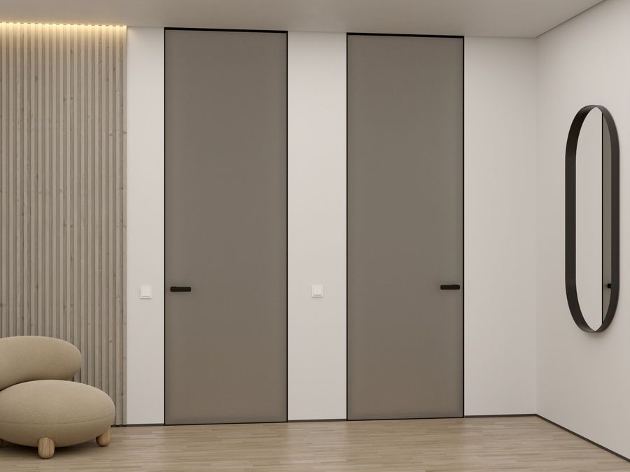 Двері приховані Сірі Фарбоване полотно 2000x600 ALUFORM aludr2000x600grey-in фото